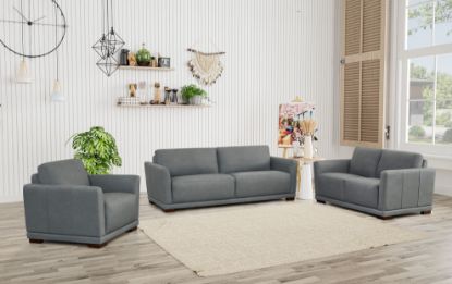 Picture of Oslo Modern Top Grain Leather Sofa Loveseat Chair Set