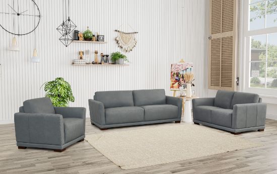 Picture of Oslo Modern Top Grain Leather Sofa Loveseat Chair Set