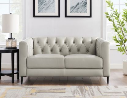 Picture of Clint Modern Top Grain Leather Loveseat (Open Box)