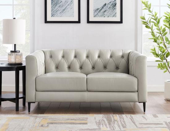 Picture of Clint Modern Top Grain Leather Loveseat (Open Box)