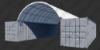 Picture of Gold Mountain Single Truss Shipping Container Canopy Shelter 20'x40'x6.5' 1.2m Arch space 300g PE