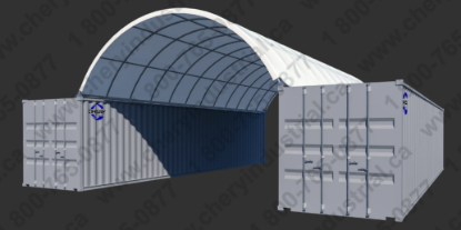 Picture of Gold Mountain Single Truss Shipping Container Canopy Shelter 20'x40'x6.5' 1.2m Arch space 300g PE