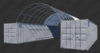 Picture of Gold Mountain Single Truss Shipping Container Canopy Shelter 20'x40'x6.5' 1.2m Arch space 300g PE