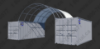 Picture of Gold Mountain Single Truss Shipping Container Canopy Shelter 20'x20'x6.5' 1.2m Arch space 300g PE