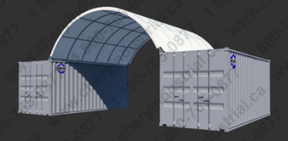 Picture of Gold Mountain Single Truss Shipping Container Canopy Shelter 20'x20'x6.5' 1.2m Arch space 300g PE